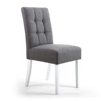 Moseley Waffle Linen Effect Steel Grey Dining Chair