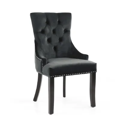 Chester Brushed Velvet Black Accent Chair