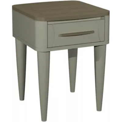 Larsen Scandi Oak And Soft Grey Lamp Table with Drawer