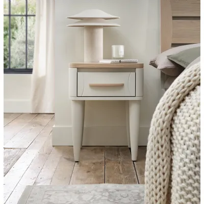 Larsen Scandi Oak And Soft Grey 1 Drawer Nightstand