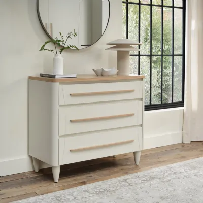 Scandi Oak And Soft Grey Chest Of 3 Drawers