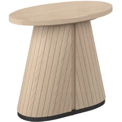 Vega Scandi Oak And Peppercorn Oval Lamp Table