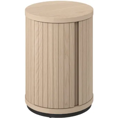 Vega Scandi Oak And Peppercorn Round Lamp Table