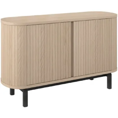 Vega Scandi Oak And Peppercorn Narrow Sideboard