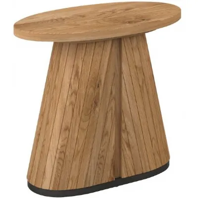 Vega Rustic Oak And Peppercorn Oval Lamp Table