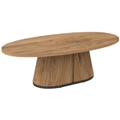 Vega Rustic Oak And Peppercorn Oval Coffee Table