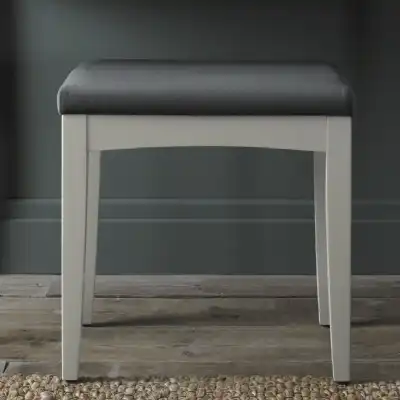 Light Grey Dressing Table Stool Grey Velvet Padded Seat