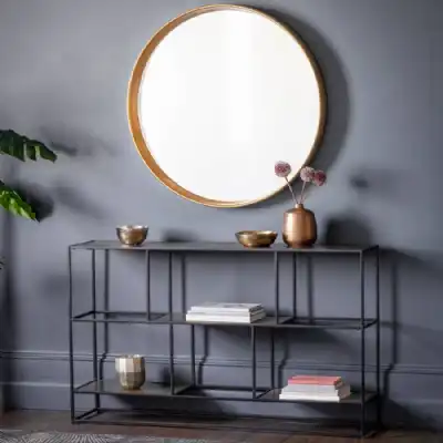 Antique Silver Metal Framed Large Open Sideboard Shelving Unit