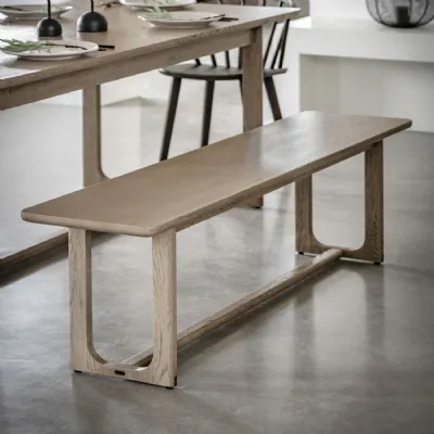 Smoked Oak Large 165cm Kitchen Dining Table Bench