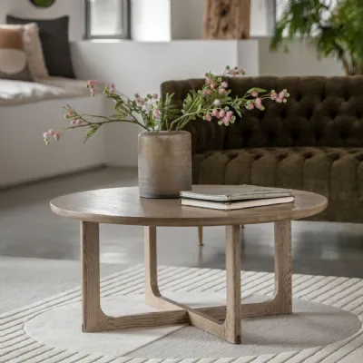 Smoked Oak Large Round Coffee Table