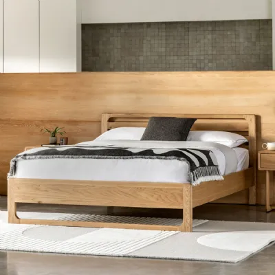 Traditional Natural Oak Double Bedstead