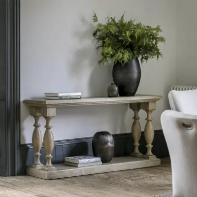 Traditional Natural Wood Console Table