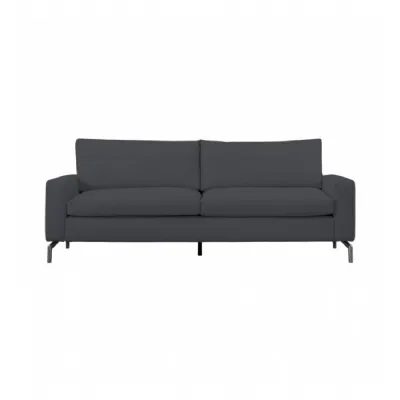 Modern Style Sabino Jet Faux Leather Upholstered Living Room 3 Seater Sofa 86x218cm