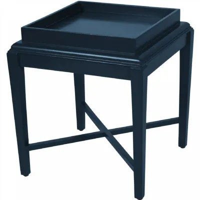 Laura Ashley Midnight Blue 50cm Square Side Lamp Table