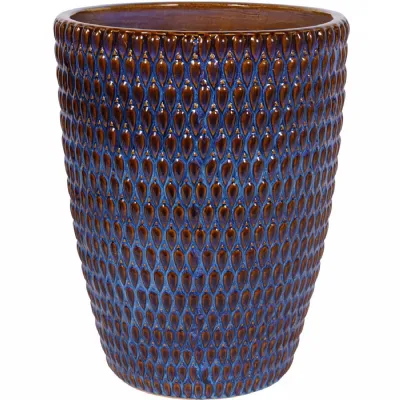 Mediterranean Reactive Glaze Ceramic Planter XL Planter Blue