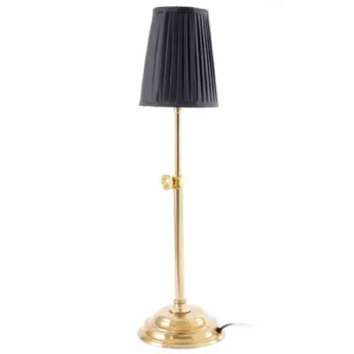 Small Bistro Gold Metal Lamp with Black Shade
