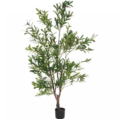 6ft Tall Faux Mediterranean Olive Tree with Pot