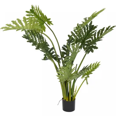 4.4ft Tall Faux Philodendron Palm Tree with Pot