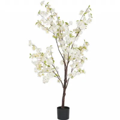 4.6ft Tall Faux Cherry Blossom Plant with Pot