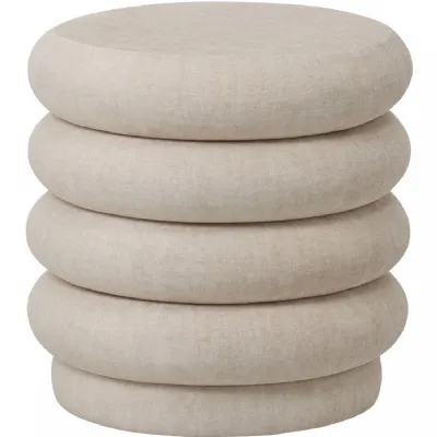 Casa Upholstered Stool with Fabric Base Cream