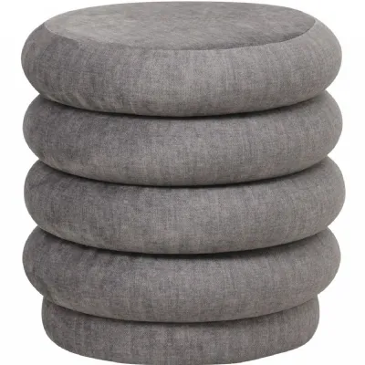 Casa Upholstered Stool with Fabric Base Grey