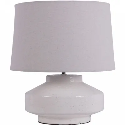 White Terracotta Smooth Glazed Table Lamp with Shade