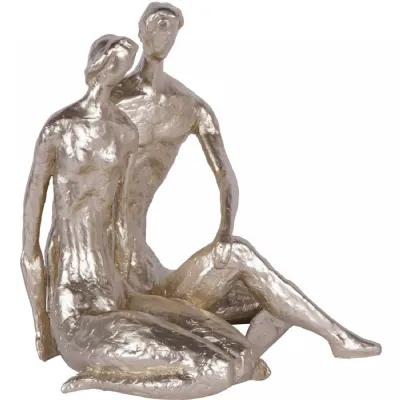 Champagne Gold Large Loving Couple Sculpture