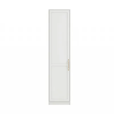 White 1 Door Single Narrow Wardrobe Brass Handles