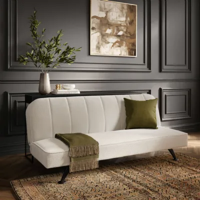 Modern Ivory Fabric Sofa Bed