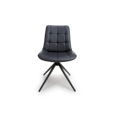 Black PU Upholstered Chair Black Sand Painted Legs