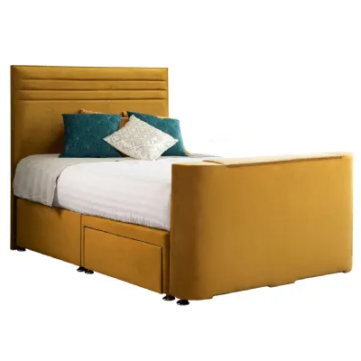 Mustard Image Chic Double TV Bed