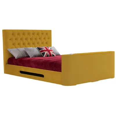 Mustard Loren Standard Super King Size TV Bed