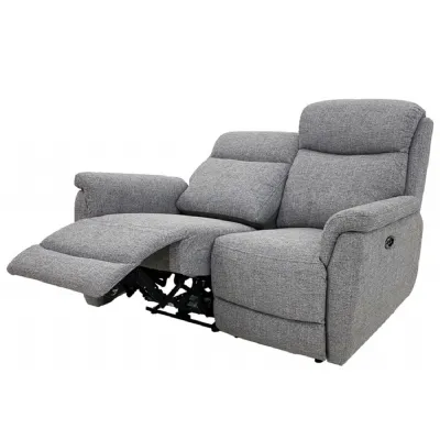 Kent Electric 2 Seater Recliner Fabric Grey