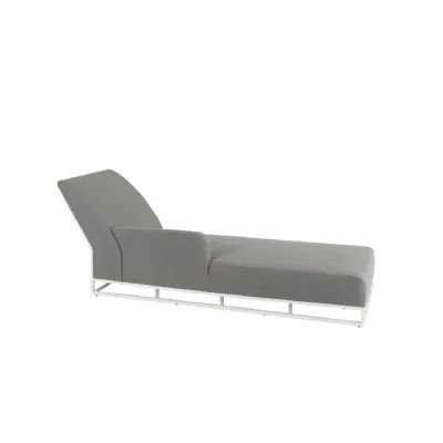 Light Grey Outdoor Fabric Sunlounger Sofa