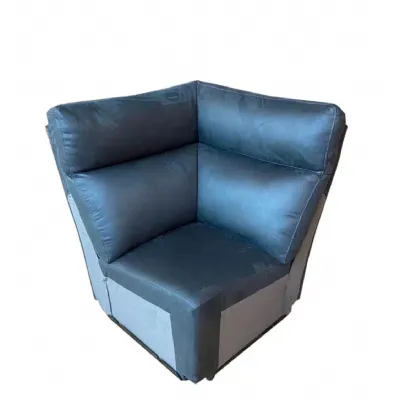 Grey Fabric Upholstered 1 Seater Square Corner Section