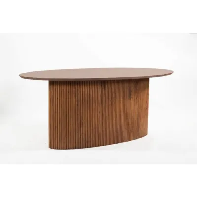Dark Wood Large 200cm Oval Dining Table Oval Pedestal Base