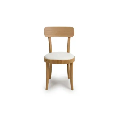 Oak Curved Back Dining Chair Round Fabric Seat