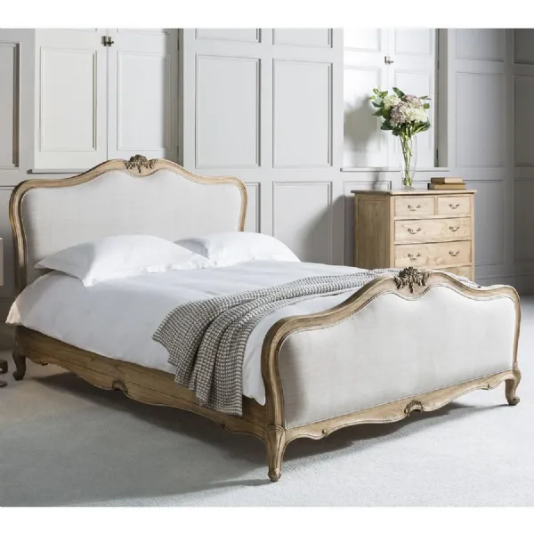 French Style Weathered Ash Wood 6ft Super King Size Bed