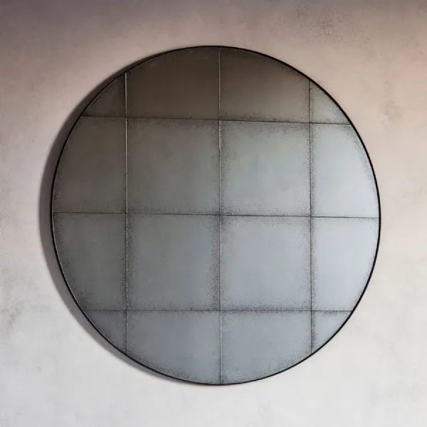 Antique Effect Large 100cm Round Window Wall Mirror