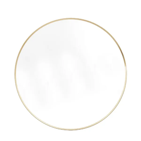 Large Gold Round Wall Mirror Thin Metal Frame 80cm Diameter