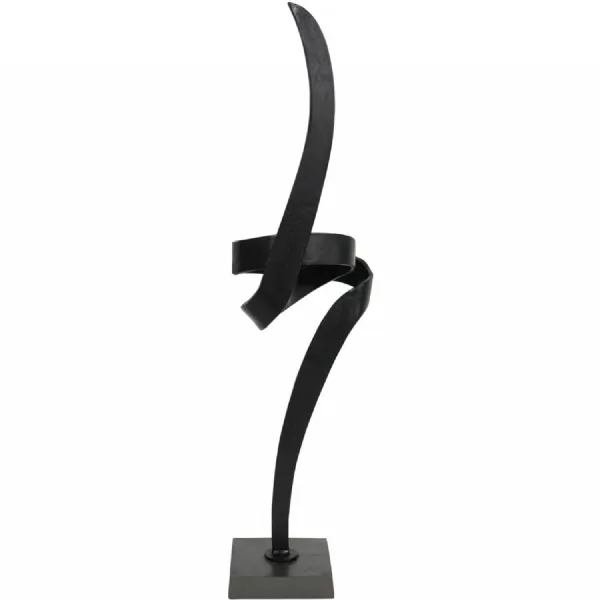 Matt Black Painted Textured Brass Aluminium Abstract Sculpture