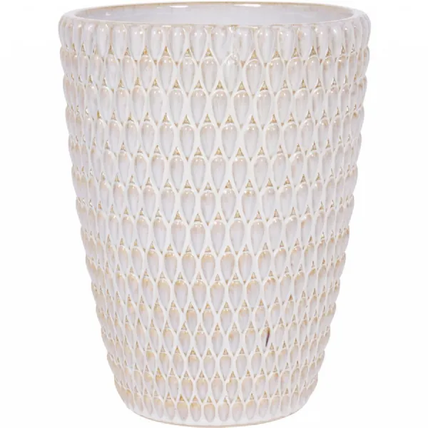 Cream Large Glaze Ceramic Planter