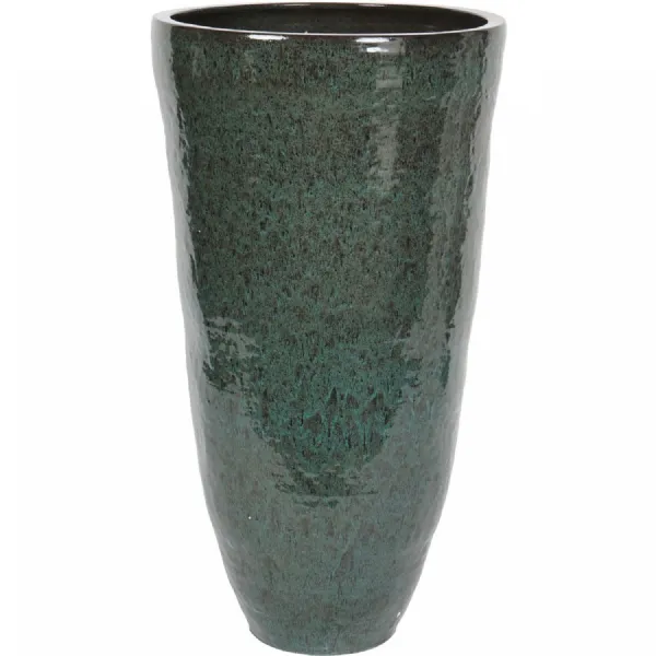 Extra Large Tall Green Reactive Glaze Ceramic Planter