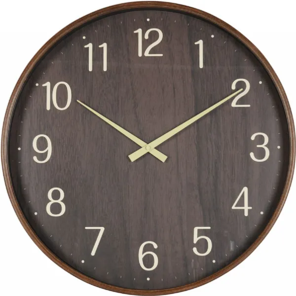Grain Effect Clock 53cm Brown