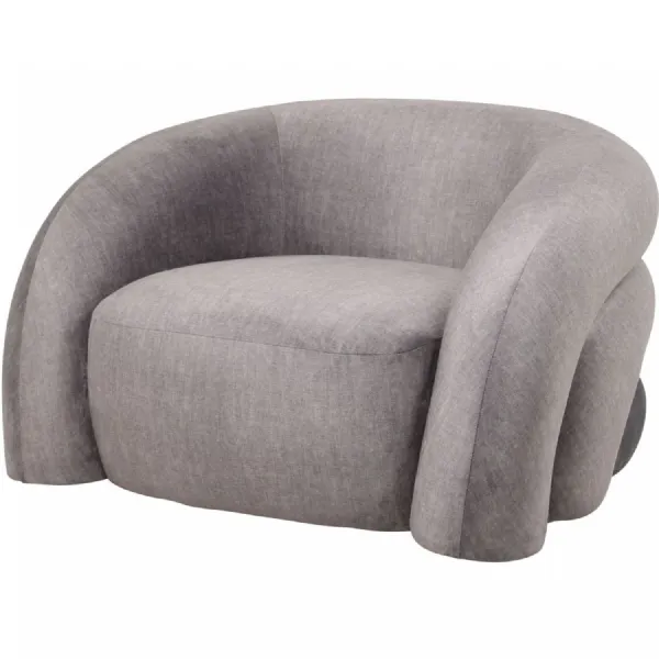 Casa Upholstered Curved Snug Chair Grey
