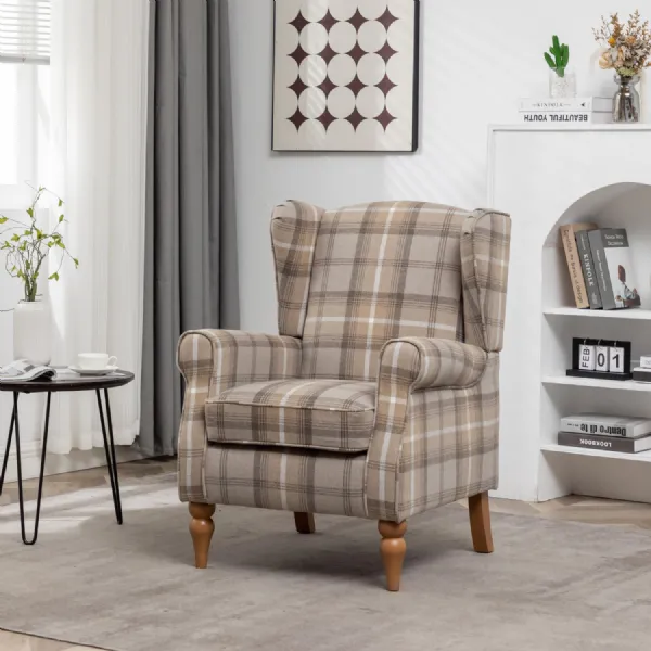 Raleigh Natural Check Armchair