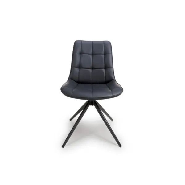 Black Leather Dining Chair Metal Spider Legs