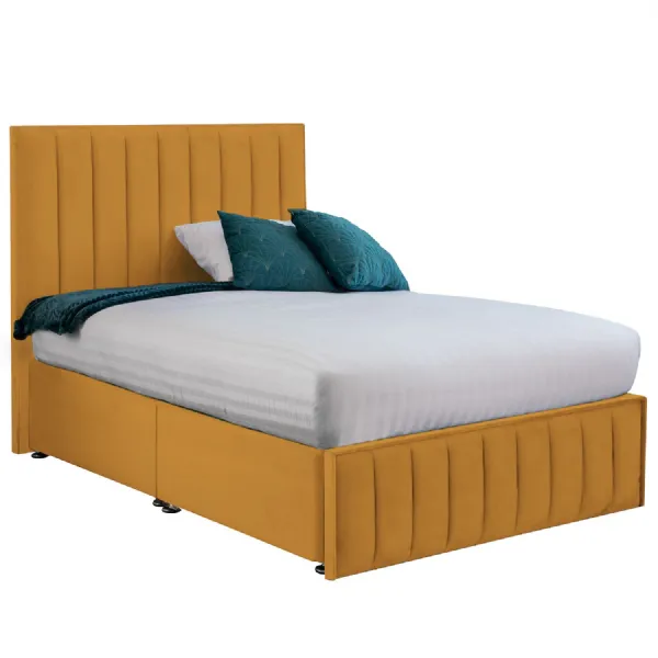 Mustard Harmony Hybrid Double Fabric Bed