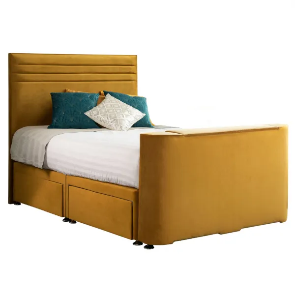 Mustard Image Chic Double TV Bed