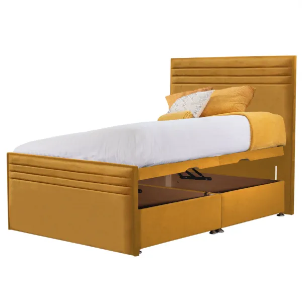 Mustard Style Chic Hybrid Double Fabric Bed